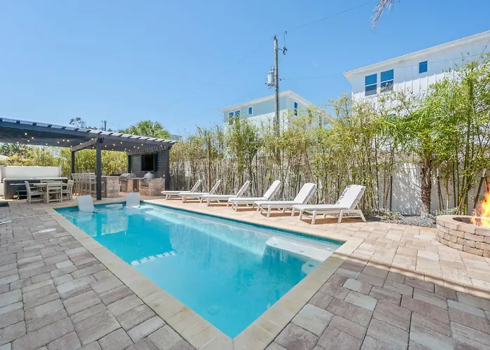 Sol Mate Roof Top Deck At The Beach Private Heated Pool Spa And Firepit St. Augustine